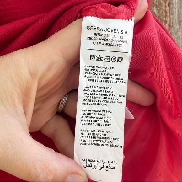 SFERA Women’s Red Pencil Sheath Dress Cap Sleeve Portugal Size Medium - Picture 6 of 14